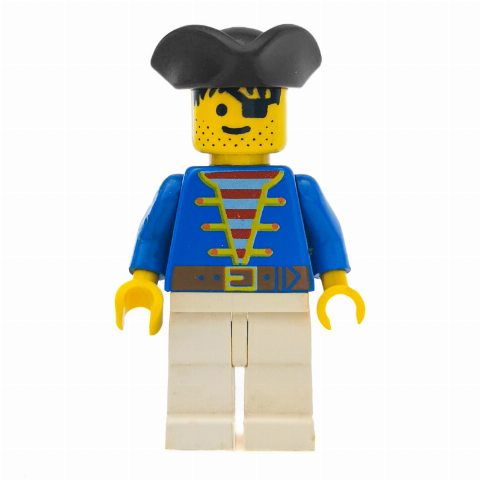 Minifigurka Pirate - Blue Jacket, White Legs, Black Tricorne (3626b Head)
