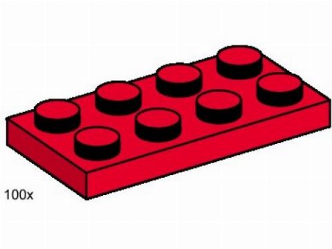 Zestaw LEGO® 2 x 4 Red Plates (Bulk Bricks)