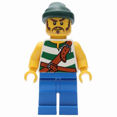 Minifigurka Pirate - Green Stripes, Blue Legs, Dark Green Bandana