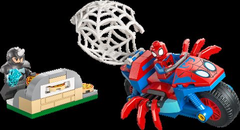 Zestaw LEGO Spidey on his Motorcycle vs. Rhino (Super Heroes Marvel)