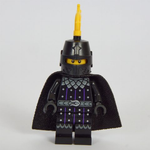 Minifigurka Black Knight, Black Cape, Helmet with Yellow Plume