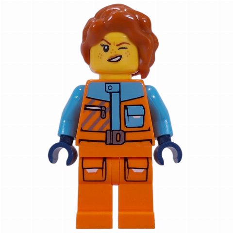 Minifigurka Arctic Explorer, Tina Tarantula, Orange Suit, Dark Orange Hair
