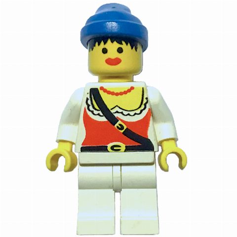 Minifigurka Pirate - Female, White Legs, Blue Bandana, 3626b