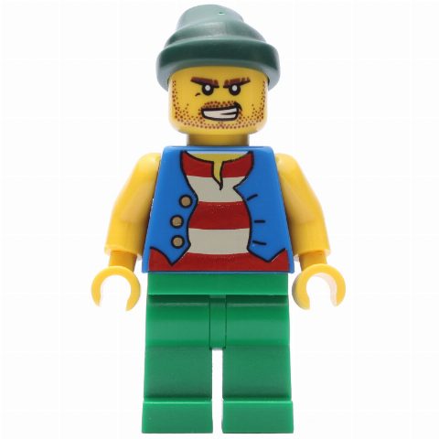 Minifigurka Pirate - Blue Vest, Green Legs, Dark Green Bandana