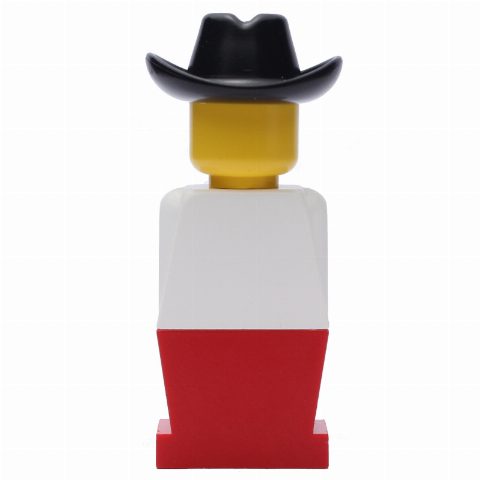 Minifigurka LEGOLAND White Torso, Red Legs, Black Cowboy Hat