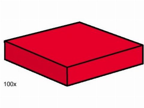 Zestaw LEGO® 2 x 2 Red Smooth Tiles (Bulk Bricks)