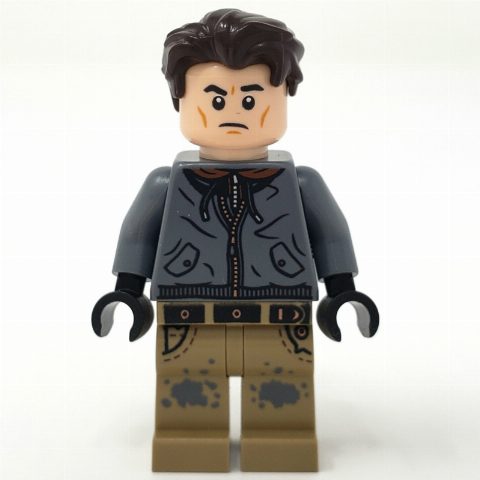 Minifigurka Bruce Wayne, Dark Bluish Gray Hoodie