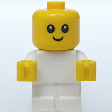 Minifigurka Baby, White Body - Head with no neck
