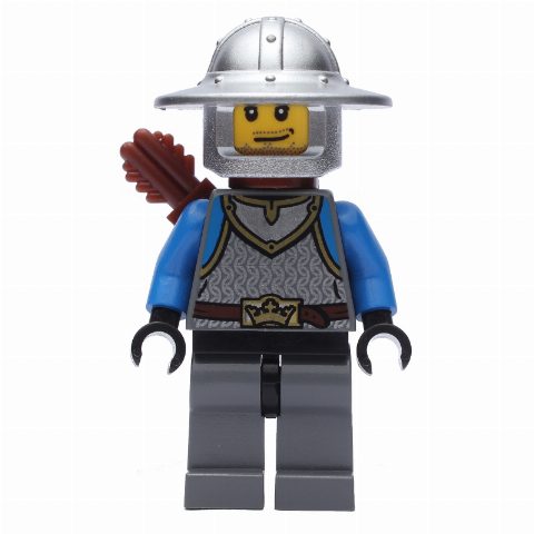 Minifigurka Knight, Archer, Blue, Wide Brim Helmet, Quiver