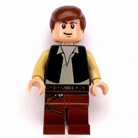Minifigurka Han Solo, Black Vest, Reddish Brown Legs, Black Eyes - 3626c Head