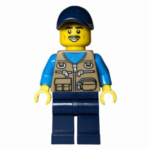 Minifigurka Dark Tan Torso, Dark Blue Legs, Dark Blue Hat