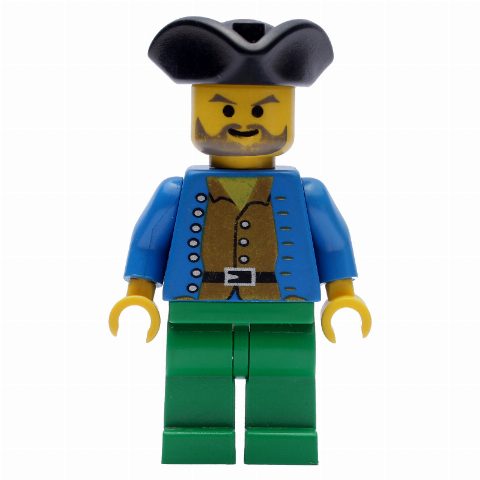 Minifigurka Pirate - Brown Shirt, Green Legs, Black Tricorne