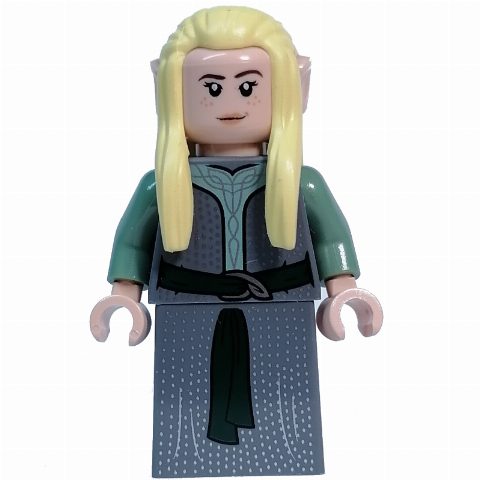 Minifigurka Elf - Dark Bluish Grey Torso, Dress, Bright Light Yellow Hair
