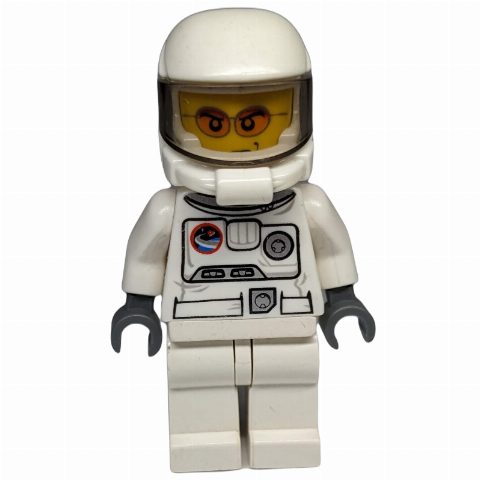 Minifigurka Astronaut, White, Space Helmet with Trans-Brown Visor, Orange Sunglasses (3626b Head)