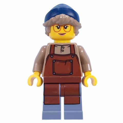 Minifigurka Barista, Reddish Brown Apron, Dark Blue Beanie