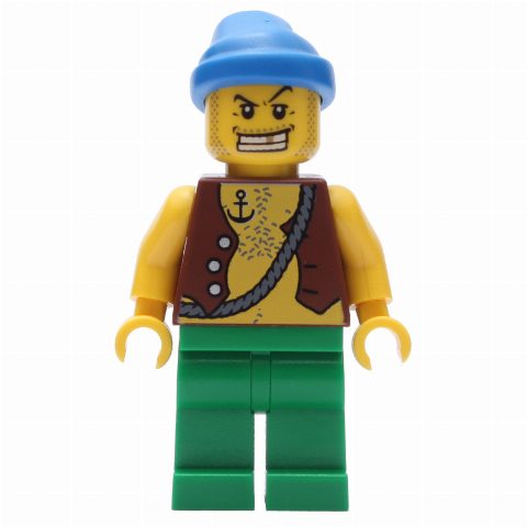 Minifigurka Pirate - Anchor Tattoo, Green Legs, Blue Bandana
