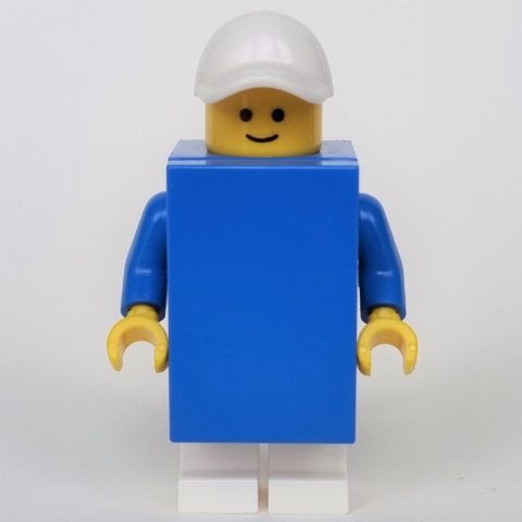 Minifigurka Brick Suit Boy - Blue 2 x 3 Tile, White Cap