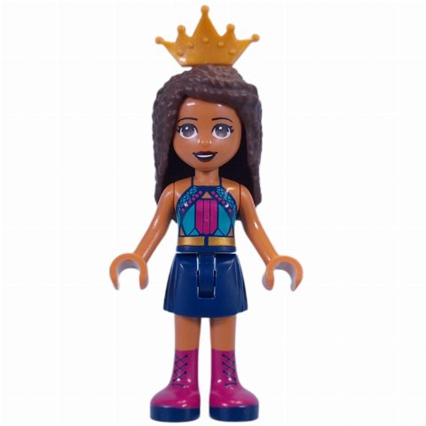 Minifigurka Andrea - Dark Turquoise Top, Dark Blue Skirt, Crown