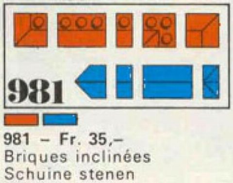 Zestaw LEGO 34 sloping profile bricks, including profile peak bricks, Blue (System)