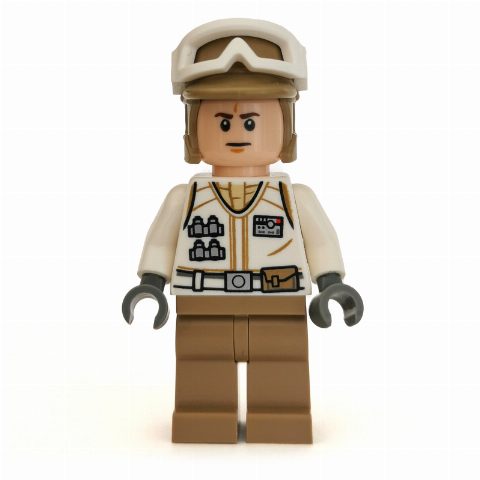 Minifigurka Rebel Trooper in Hoth Uniform, Dark Tan Hat, Frown