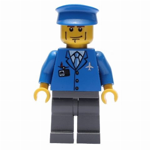 Minifigurka Pilot, Blue Jacket with Plane Logo and Blue Tie, Blue Hat