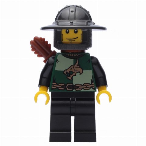 Minifigurka Dragon Knight, Archer, Dark Green, Wide Brim Helmet, Quiver