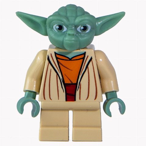 Minifigurka Yoda, Sand Green Head with Gray Hair, Dark Red Sash (Clone Wars)