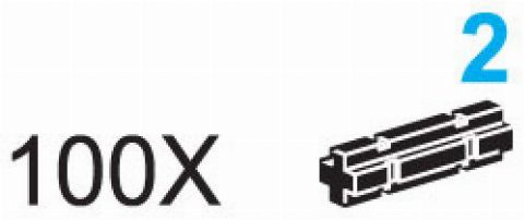 Zestaw LEGO® 2-Stud Axles with Grooves (Pack of 100) (Educational and Dacta)