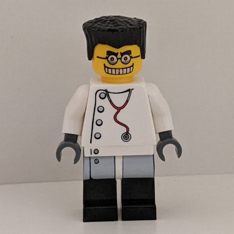 Minifigurka Mad Scientist, Dark Bluish Gray Hands