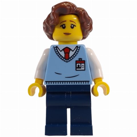 Minifigurka Museum Employee, Reddish Brown Hair