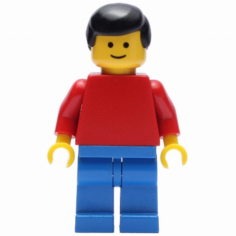 Minifigurka Man, Red Torso, Blue Legs, Black Hair (3626b head)