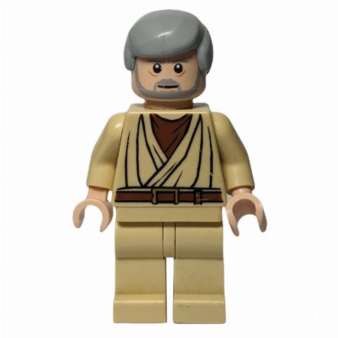Minifigurka Obi-Wan Kenobi, Old, Tan Robes, Hair, White Pupils, Gray Beard, 3626cpr0638