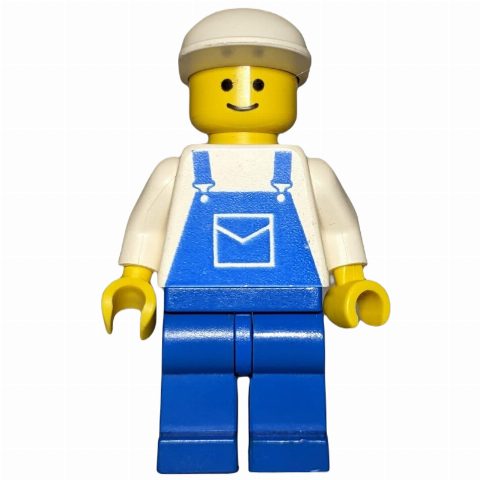 Minifigurka Man, Blue Overalls, White Cap