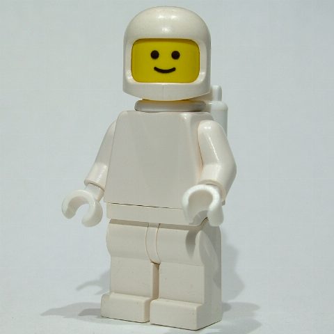 Minifigurka Classic Spaceman, White with Airtanks (3842a Helmet), Plain Torso