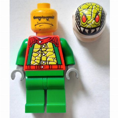 Minifigurka Race Driver, Green Torso, Green Legs, White Helmet