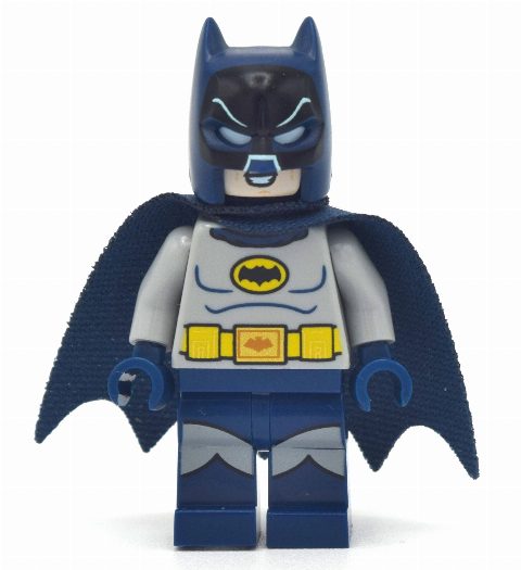 Minifigurka Batman, Light Bluish Gray Suit, Dark Blue Cape and Cowl (60's TV Series)