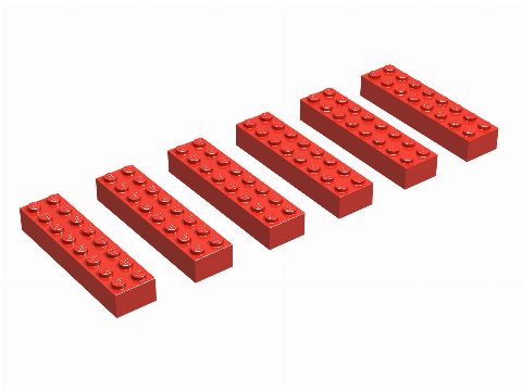 Zestaw LEGO® 2 x 8 Bricks, Red (EUR/UK/AUS) (System)