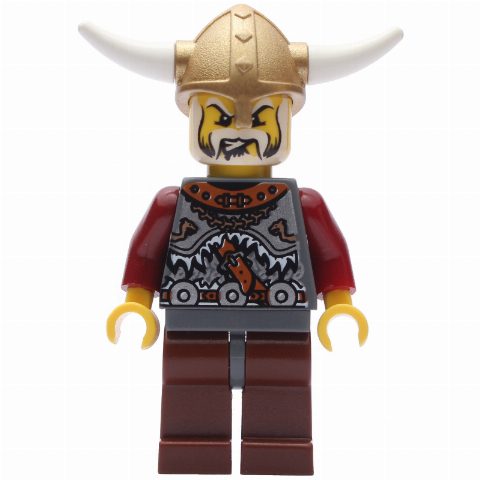 Minifigurka Viking King - Armour, Reddish Brown Legs