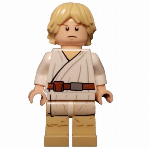 Minifigurka Luke Skywalker, White Robe, Tan Legs, Dual Sided Head