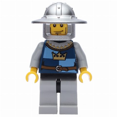 Minifigurka Knight, Dark Blue, Wide Brim Helmet, Cheek Lines