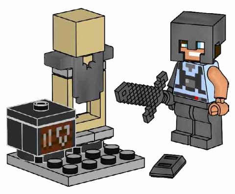Zestaw LEGO Smith with Smithing Table, Netherite Armor and Armor Stand (Minecraft)