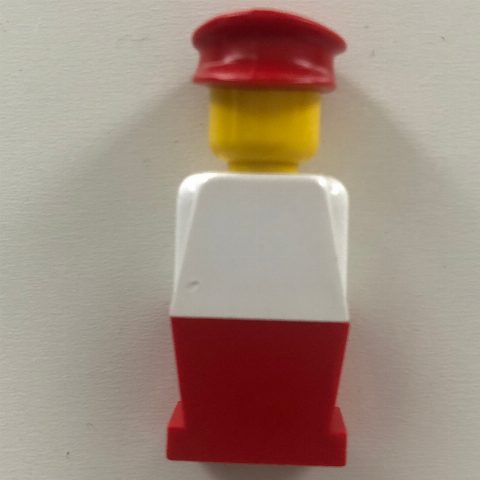 Minifigurka LEGOLAND White Torso, Red Legs, Red Hat