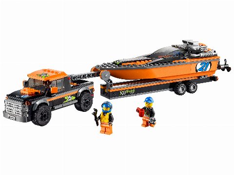 Zestaw LEGO® 4x4 with Powerboat (City)
