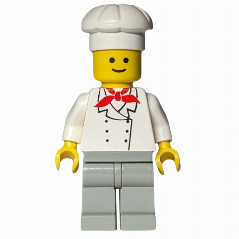 Minifigurka Chef - White Torso, Light Gray Legs (3626a Head)