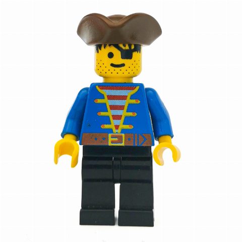 Minifigurka Pirate - Blue Jacket, Black Legs, Brown Tricorne