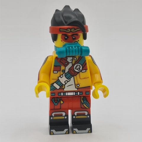 Minifigurka Monkie Kid, Bright Light Orange Jacket, Breathing Apparatus