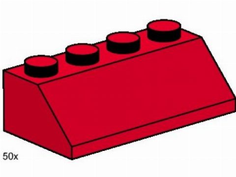 Zestaw LEGO® 2 x 4 Roof Tile Red (Bulk Bricks)