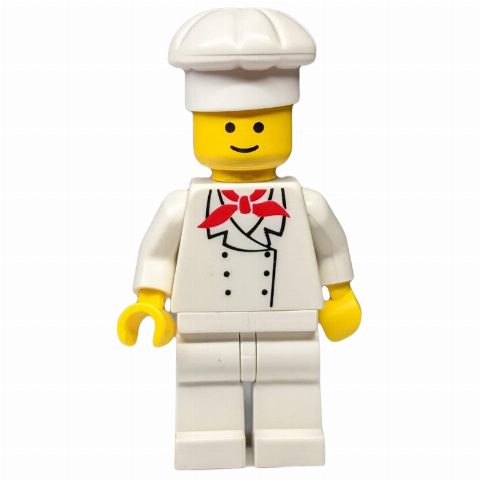 Minifigurka Chef, Red Neckerchief, White Legs (3626b Head)