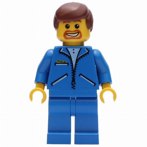 Minifigurka Blue Vest, Blue Legs, Reddish Brown Hair, Beard