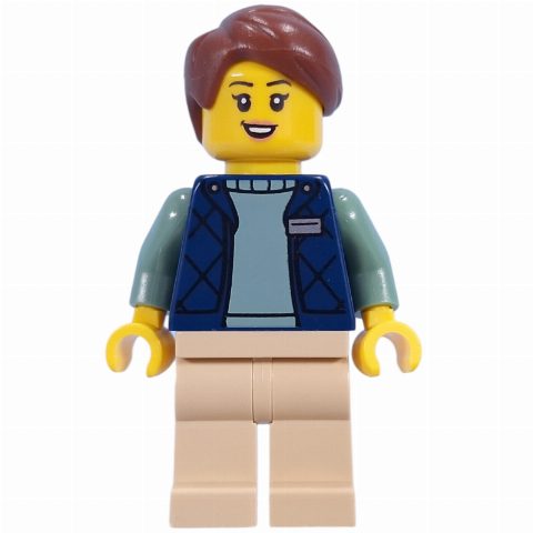 Minifigurka Guide, Dark Blue Torso, Tan Legs, Reddish Brown Hair